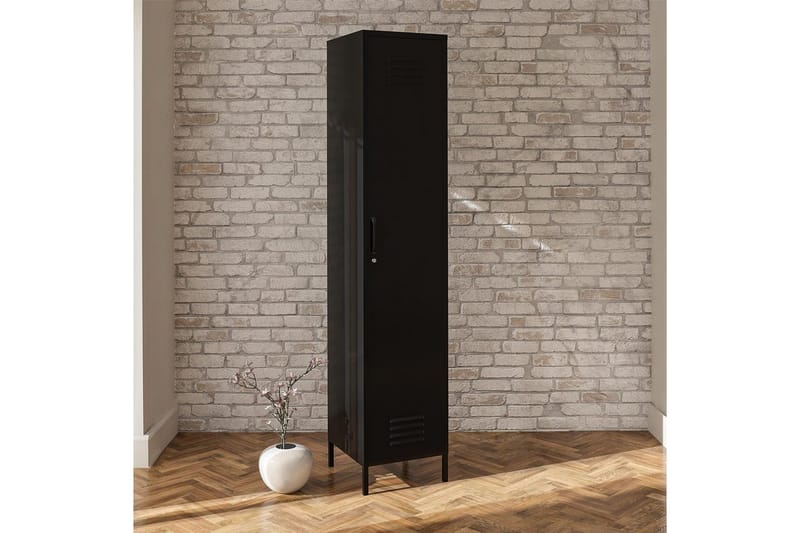 Konsolbord Loft24 Højskab Mission District 38x40x185 cm, Sort Svart - Møbler - Borde - Aflastningsbord - Entrébord