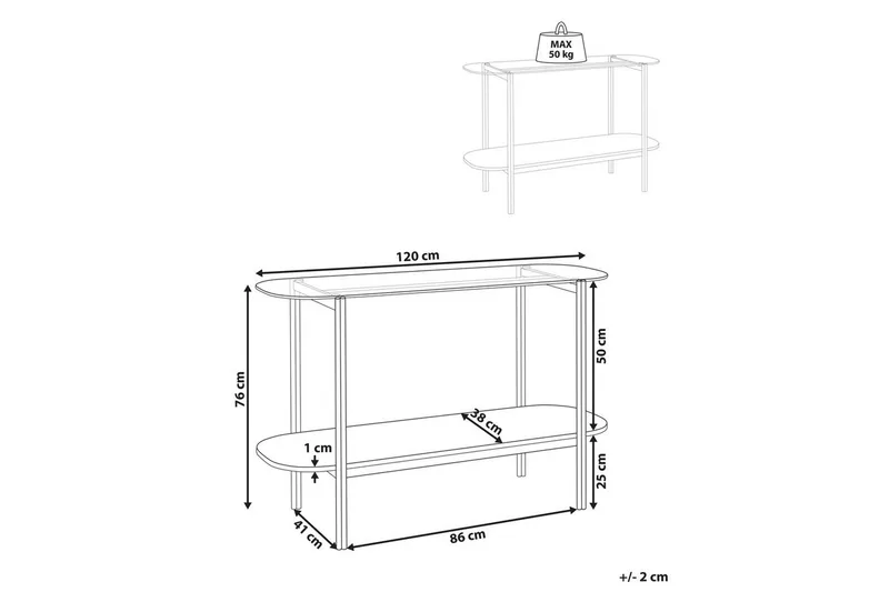 Konsolbord Lovell Guld, lyst træ - Guld, lyst træ - Møbler - Borde - Aflastningsbord - Entrébord