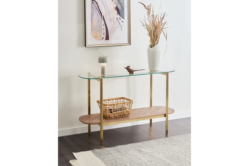 Konsolbord Lovell Guld, lyst træ - Guld, lyst træ - Møbler - Borde - Aflastningsbord - Entrébord