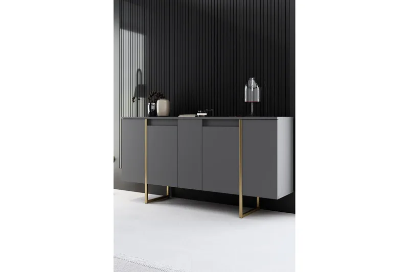 Luxe Konsolbord 160 cm - Grå/Guld - Opbevaring - Opbevaringsmøbler - Skænke & sideboards