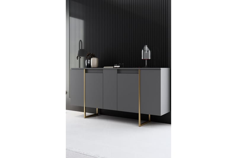 Luxe Konsolbord 160 cm - Grå/Guld - Møbler - Borde - Aflastningsbord - Konsolbord & sidebord