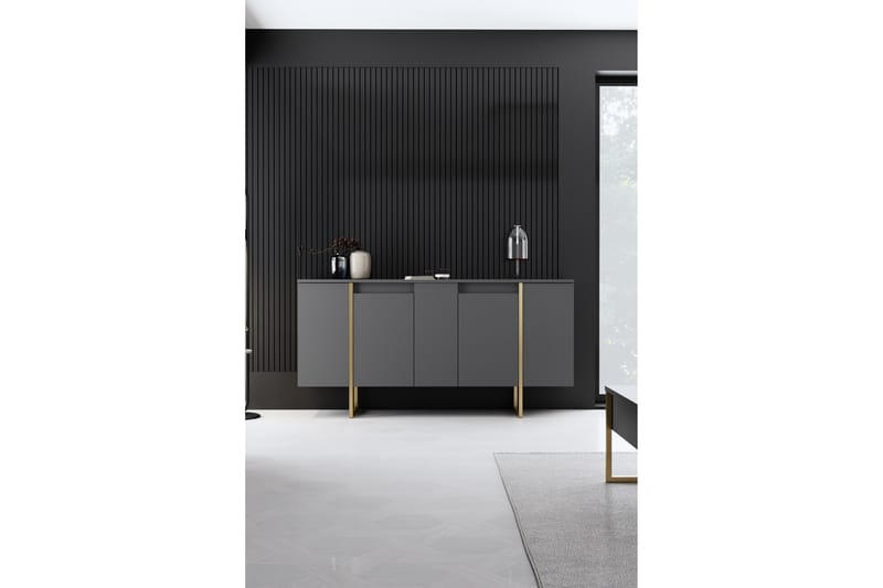 Luxe Konsolbord 160 cm - Grå/Guld - Møbler - Borde - Aflastningsbord - Konsolbord & sidebord
