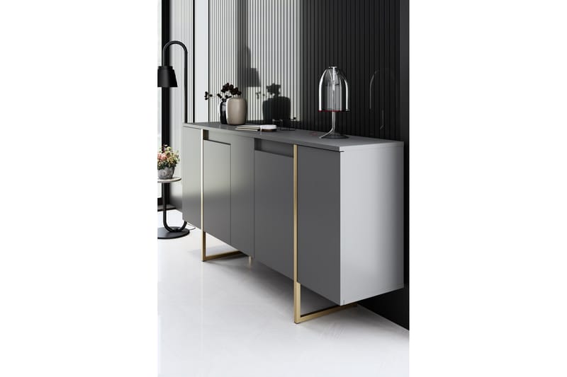 Luxe Konsolbord 160 cm - Grå/Guld - Møbler - Borde - Aflastningsbord - Konsolbord & sidebord