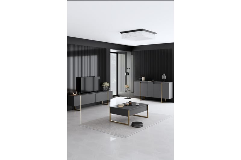 Luxe Konsolbord 160 cm - Grå/Guld - Møbler - Borde - Aflastningsbord - Konsolbord & sidebord