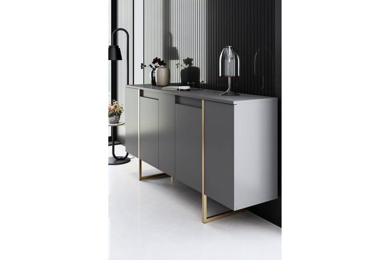Luxe Konsolbord 160 cm - Grå/Guld - Opbevaring - Opbevaringsmøbler - Skænke & sideboards