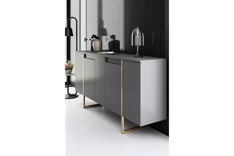 Luxe Konsolbord 160 cm - Grå/Guld - Opbevaring - Opbevaringsmøbler - Skænke & sideboards