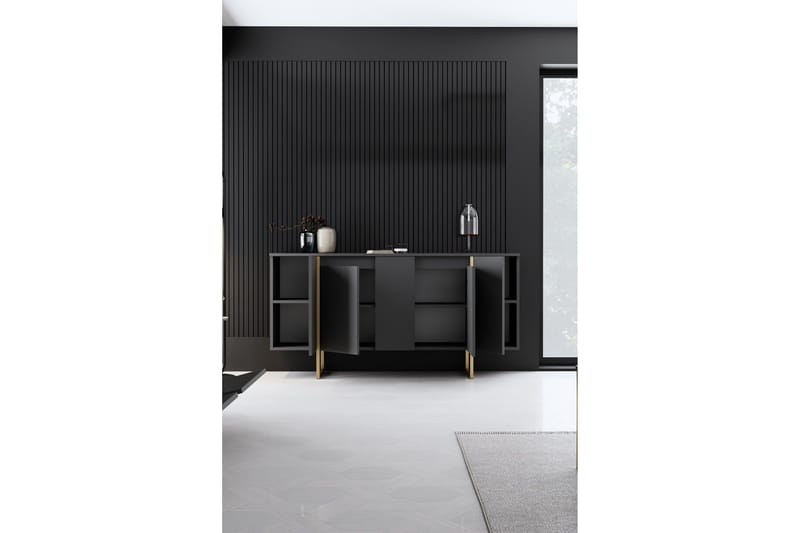 Luxe Konsolbord 160 cm - Grå/Guld - Opbevaring - Opbevaringsmøbler - Skænke & sideboards