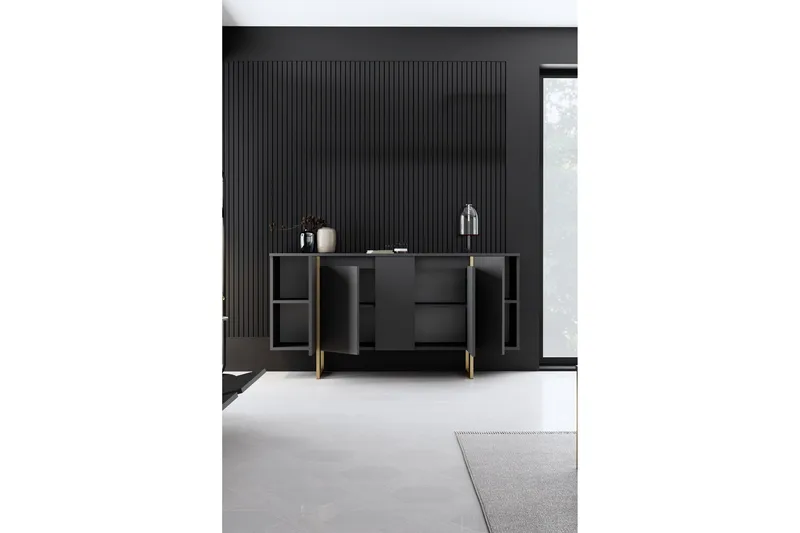 Luxe Konsolbord 160 cm - Grå/Guld - Opbevaring - Opbevaringsmøbler - Skænke & sideboards