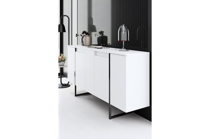 Luxe Konsolbord 160 cm - Hvid/Sort - Entrébord - Konsolbord & sidebord