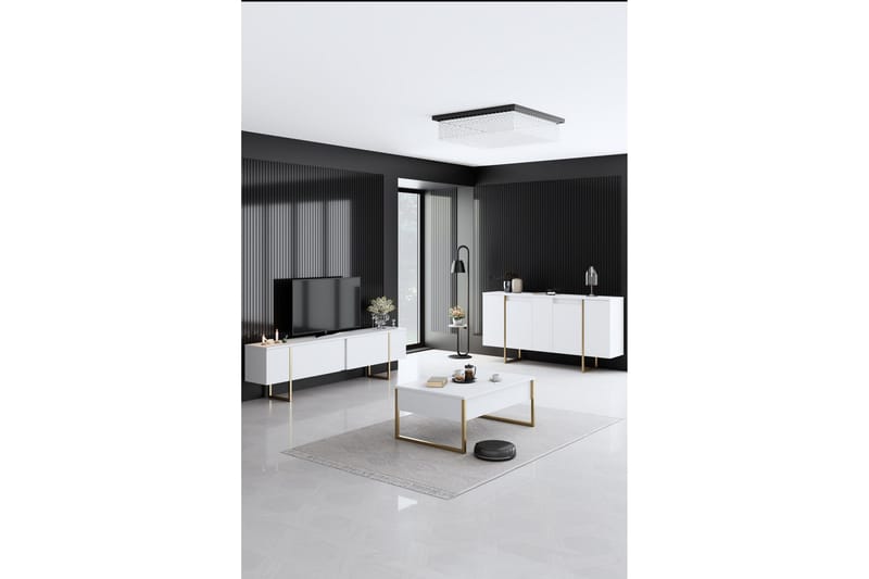 Luxe Konsolbord 160 cm - Vit/Guld - Opbevaring - Opbevaringsmøbler - Skænke & sideboards