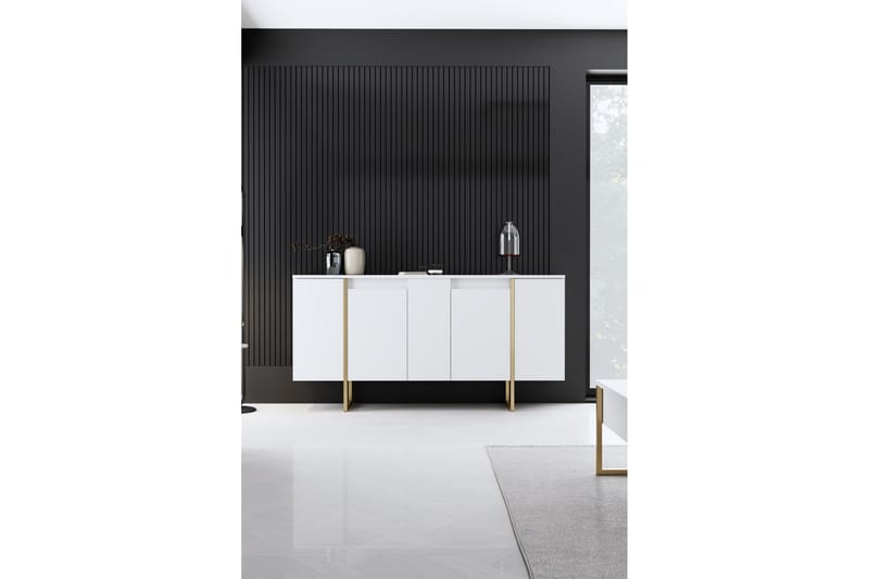 Luxe Konsolbord 160 cm - Vit/Guld - Opbevaring - Opbevaringsmøbler - Skænke & sideboards