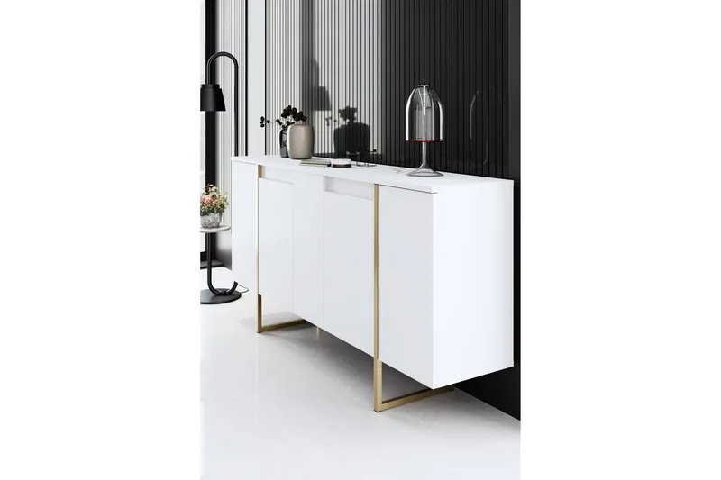 Luxe Konsolbord 160 cm - Vit/Guld - Opbevaring - Opbevaringsmøbler - Skænke & sideboards