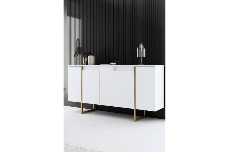 Luxe Konsolbord 160 cm - Vit/Guld - Entrébord - Konsolbord & sidebord