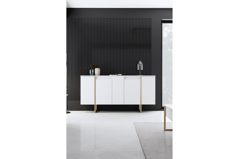 Luxe Konsolbord 160 cm - Vit/Guld - Møbler - Borde - Aflastningsbord - Konsolbord & sidebord