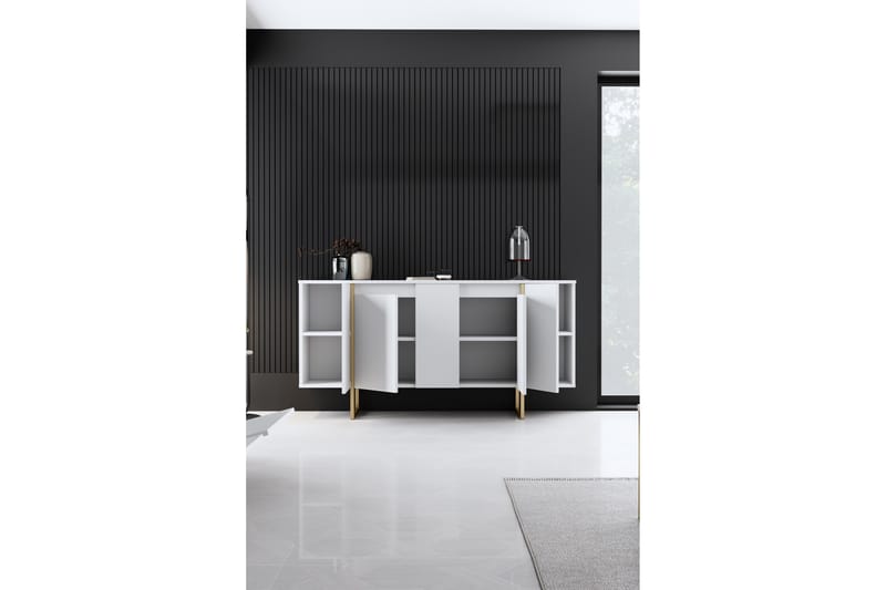 Luxe Konsolbord 160 cm - Vit/Guld - Møbler - Borde - Aflastningsbord - Konsolbord & sidebord