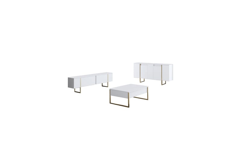 Luxe Konsolbord 160 cm - Vit/Guld - Møbler - Borde - Aflastningsbord - Konsolbord & sidebord