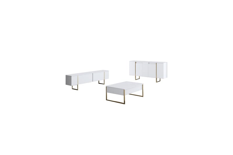 Luxe Konsolbord 160 cm - Vit/Guld - Entrébord - Konsolbord & sidebord