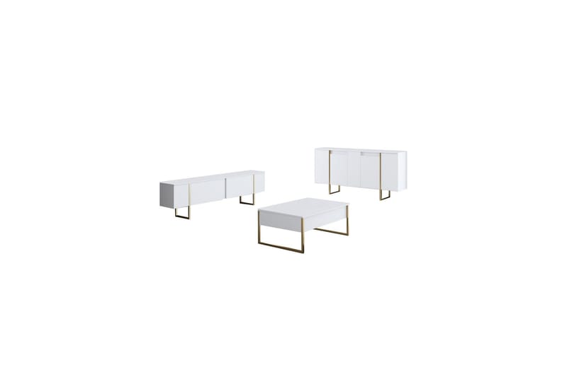 Luxe Konsolbord 160 cm - Vit/Guld - Opbevaring - Opbevaringsmøbler - Skænke & sideboards