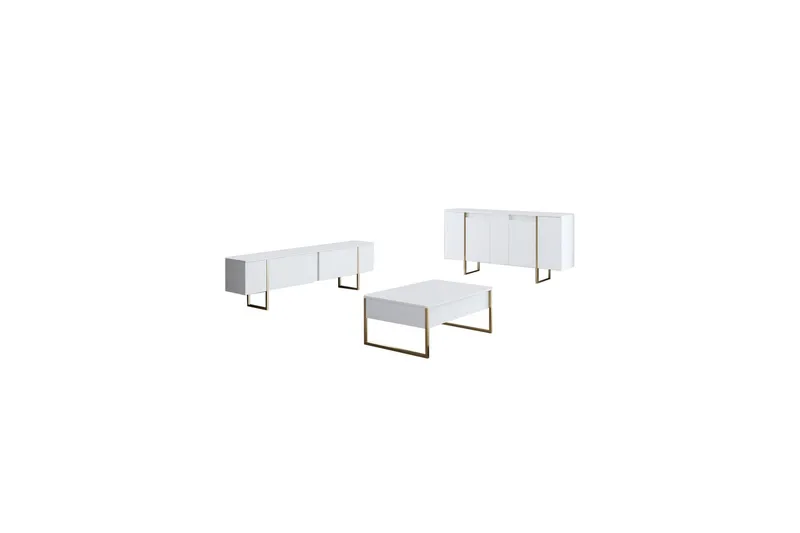 Luxe Konsolbord 160 cm - Vit/Guld - Opbevaring - Opbevaringsmøbler - Skænke & sideboards