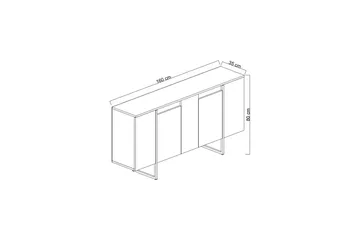 Luxe Konsolbord 160 cm - Vit/Guld - Opbevaring - Opbevaringsmøbler - Skænke & sideboards