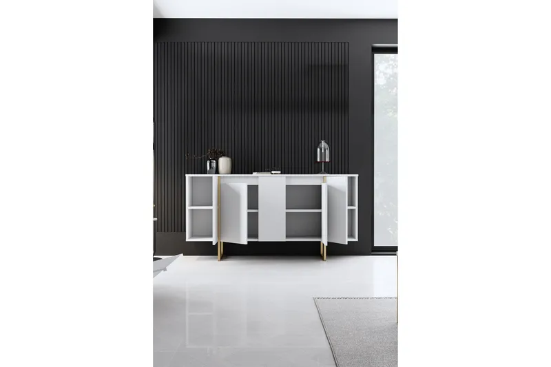 Luxe Konsolbord 160 cm - Vit/Guld - Opbevaring - Opbevaringsmøbler - Skænke & sideboards