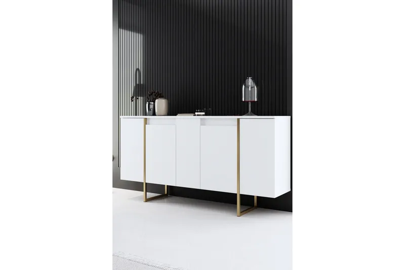 Luxe Konsolbord 160 cm, Vit/Guld
