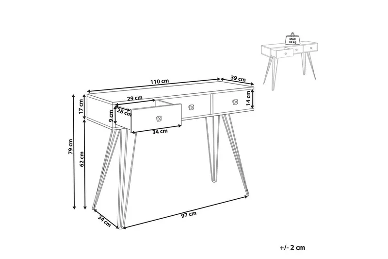 Konsolbord Malsala - Møbler - Borde - Aflastningsbord - Entrébord