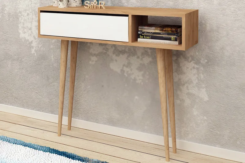 Mod design aflastningsbord - Eg/Hvid - Møbler - Borde - Aflastningsbord - Konsolbord & sidebord