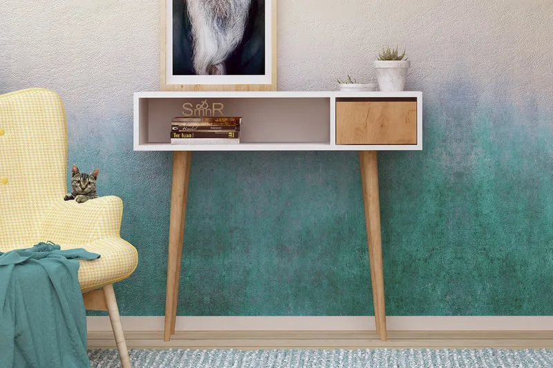 Mod design aflastningsbord - Træ / hvid - Møbler - Borde - Aflastningsbord - Konsolbord & sidebord