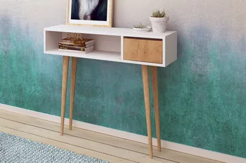 Mod design aflastningsbord - Tr æ / hvid - Møbler - Borde - Aflastningsbord - Konsolbord & sidebord