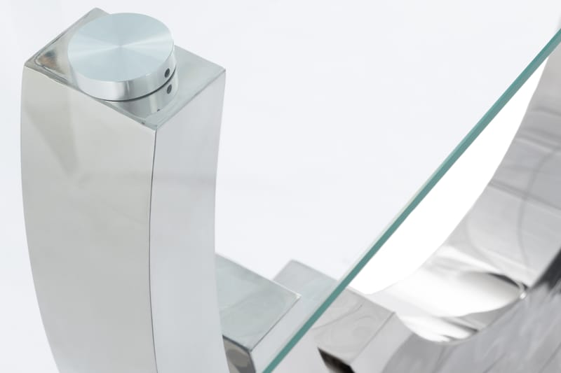 Natear Aflastningsbord 120 cm - Rustfri Stål/Glas/Transparent - Entrébord - Konsolbord & sidebord