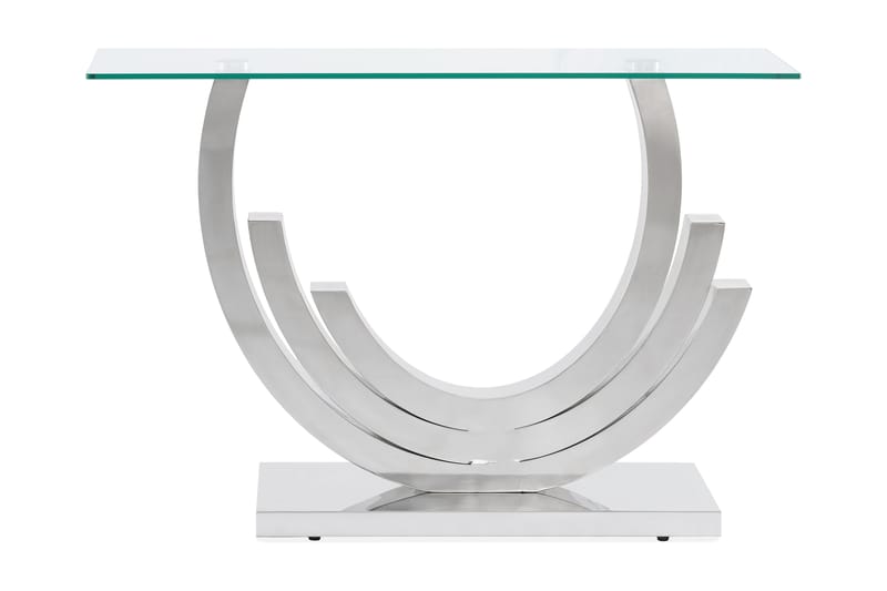 Natear Aflastningsbord 120 cm - Rustfri Stål/Glas/Transparent - Entrébord - Konsolbord & sidebord