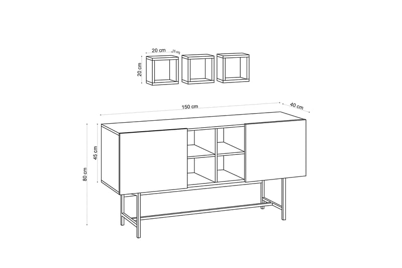 Newlina Konsolbord 150 cm - Møbler - Borde - Aflastningsbord - Konsolbord & sidebord