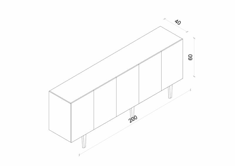 Konsolbord Nordure Capella (200 x 60 x 40 cm) Grå - Grå - Møbler - Borde - Aflastningsbord - Entrébord
