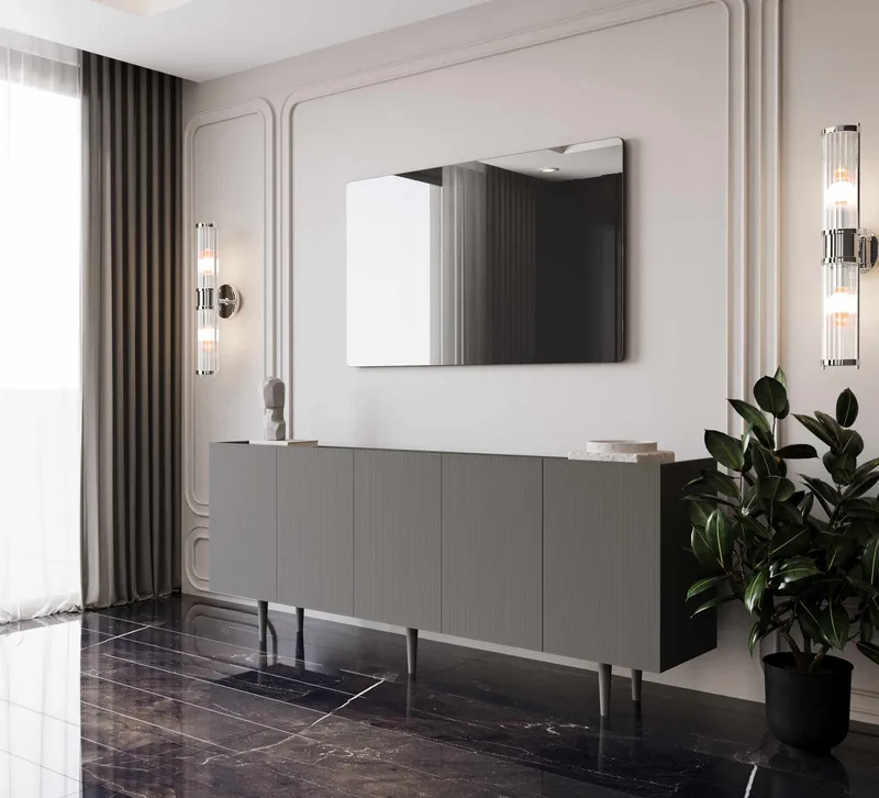 Konsolbord Nordure Capella (200 x 60 x 40 cm) Grå - Grå - Møbler - Borde - Aflastningsbord - Entrébord