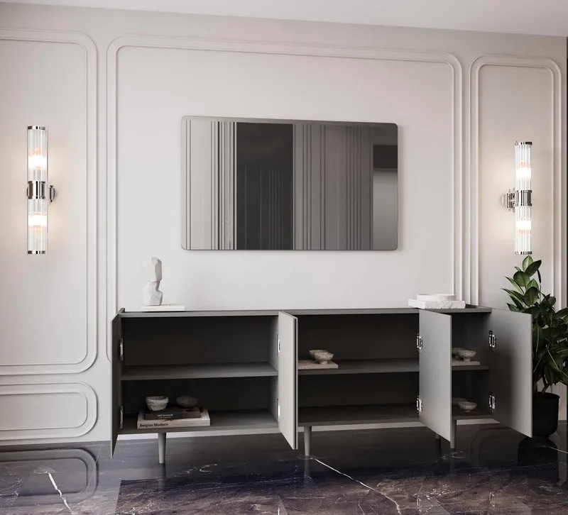 Konsolbord Nordure Capella (200 x 60 x 40 cm) Grå - Grå - Møbler - Borde - Aflastningsbord - Entrébord