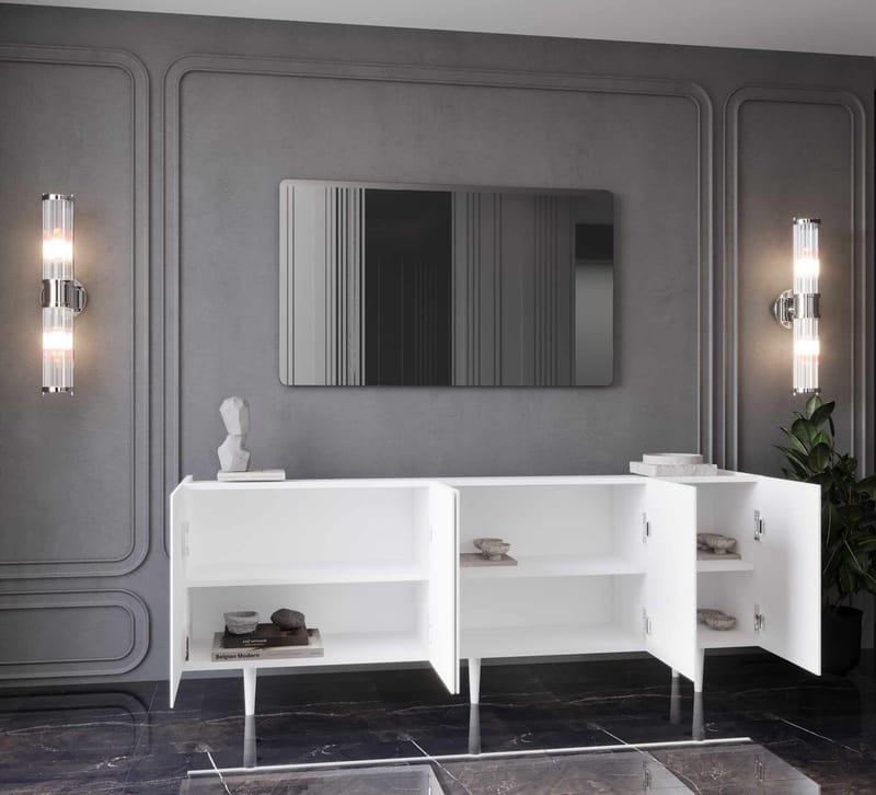 Konsolbord Nordure Capella (200 x 60 x 40 cm) Hvid - Hvid - Møbler - Borde - Aflastningsbord - Entrébord