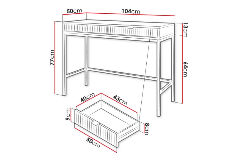 Novaj Sofabord Rektangulær Sort - Entrébord - Konsolbord & sidebord