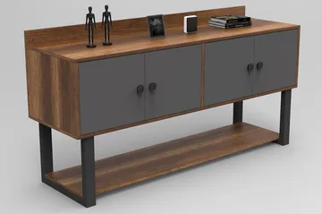 Numandro Reliefbord 180 cm - Teak / antracit - Møbler - Borde - Aflastningsbord - Konsolbord & sidebord