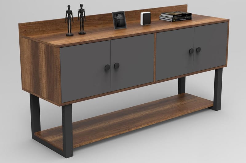 Numandro Reliefbord 180 cm - Teak / antracit - Møbler - Borde - Aflastningsbord - Konsolbord & sidebord