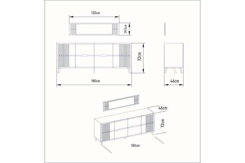 Ocotla Konsolbord 180 cm - Hvid - Entrébord - Konsolbord & sidebord