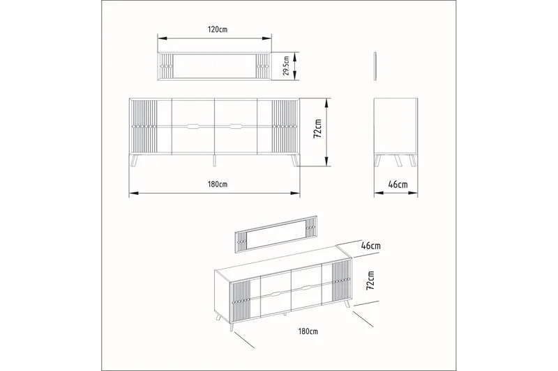 Ocotla Konsolbord 180 cm - Hvid - Møbler - Borde - Aflastningsbord - Konsolbord & sidebord