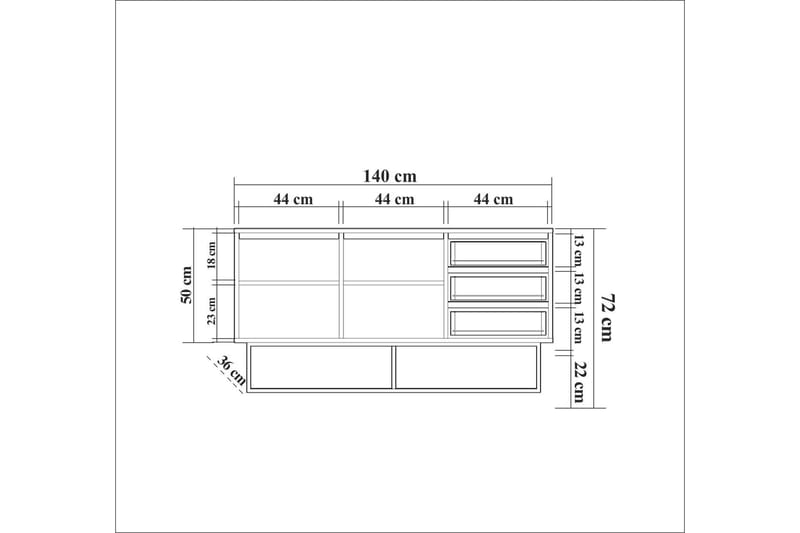 Pribeta Konsolbord 140 cm - Mørkebrun / sort - Konsolbord & sidebord - Entrébord