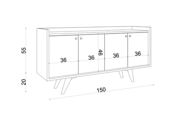 Qeleddun Konsolbord 150 cm - Natur/Antracit - Møbler - Borde - Aflastningsbord - Konsolbord & sidebord