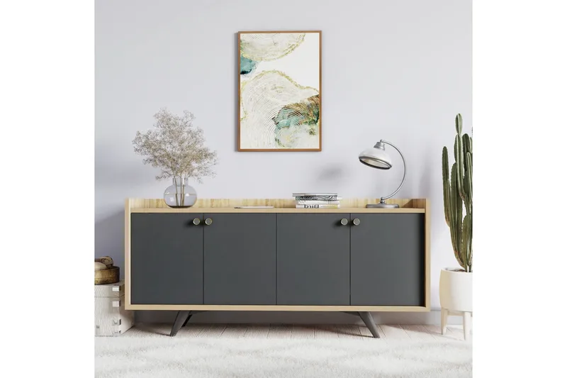 Qeleddun Konsolbord 150 cm - Natur/Antracit - Møbler - Borde - Aflastningsbord - Konsolbord & sidebord
