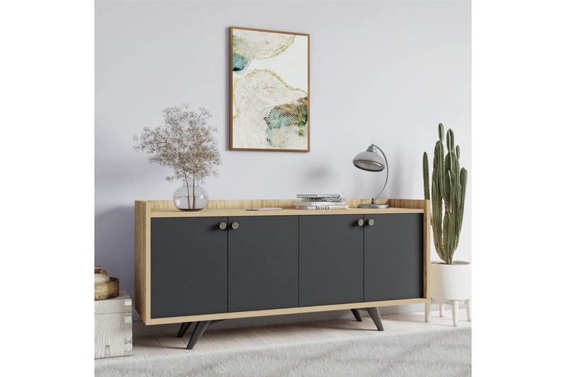 Qeleddun Konsolbord 150 cm - Natur/Antracit - Møbler - Borde - Aflastningsbord - Konsolbord & sidebord