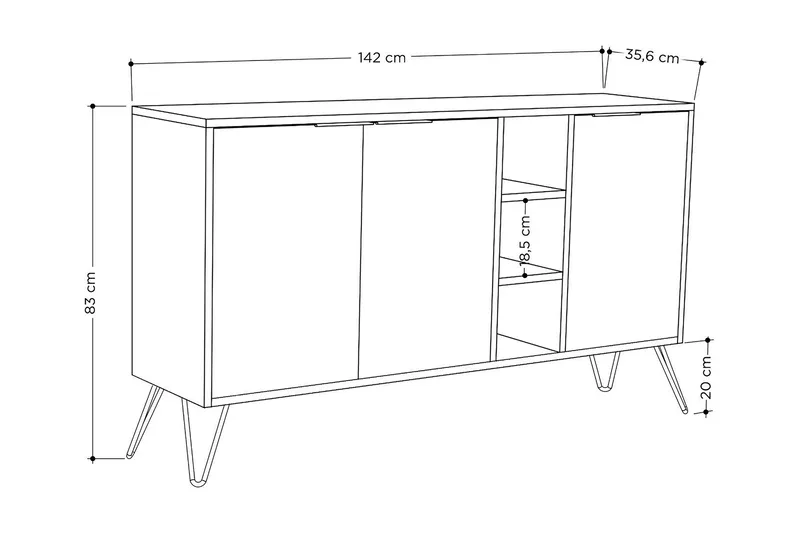 Rinorea Konsolbord 142x83 cm - Hvid - Møbler - Borde - Aflastningsbord - Konsolbord & sidebord
