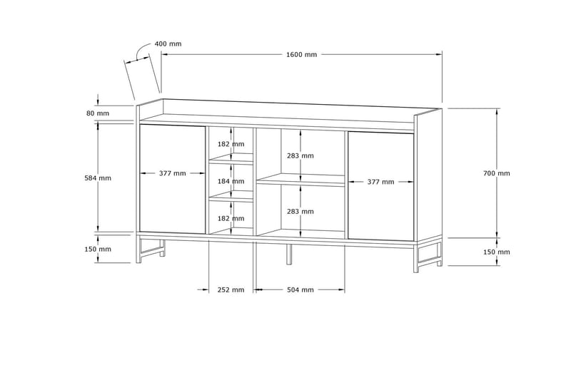 Rinorea Konsolbord 160x85 cm - Blå - Entrébord - Konsolbord & sidebord