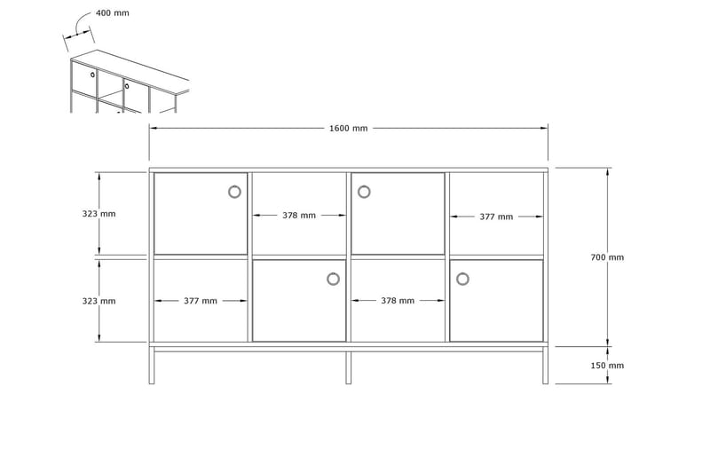 Rinorea Konsolbord 160x85 cm - Blå - Entrébord - Konsolbord & sidebord