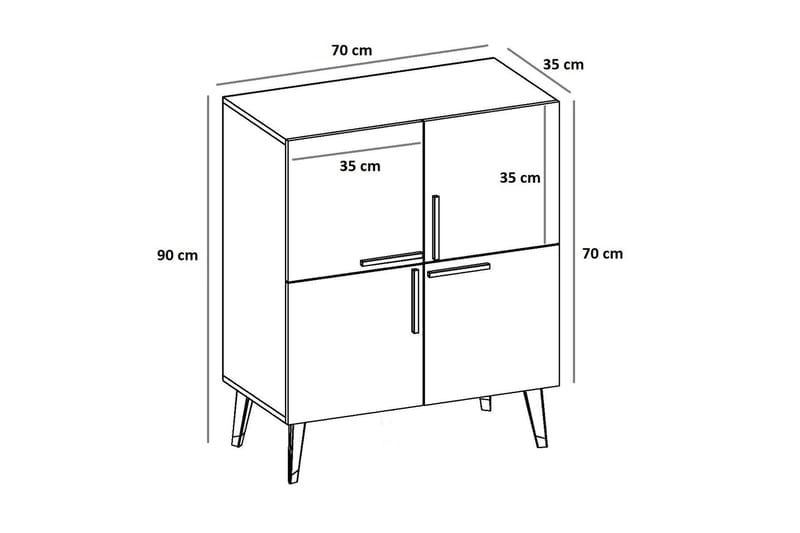 Rinorea Konsolbord 70x90 cm - Antracit - Møbler - Borde - Aflastningsbord - Konsolbord & sidebord